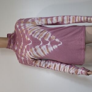 Free People Women's  Psychedelic Mock Neck Tee, Size Small Moody Blossom size M